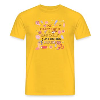 Ma salle de loisirs créatifs est ma maison - T-shirt homme - jaune - Devant - AI Model Male 178 dark (178cm)
