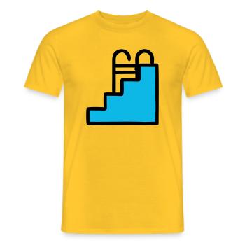  Pool Leiter Schwimmbad Icon - Männer T-Shirt - Gelb - Vorne - AI Model Male 178 dark (178cm)