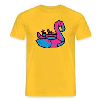 Flamingo Schwimmtier Pool Party - Männer T-Shirt - Gelb - Vorne - AI Model Male 178 dark (178cm)
