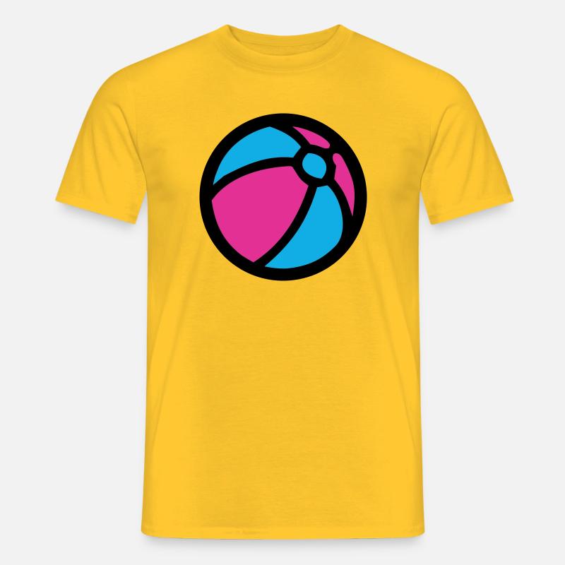 Wasserball Strand Sommer Icon - Männer T-Shirt - Gelb