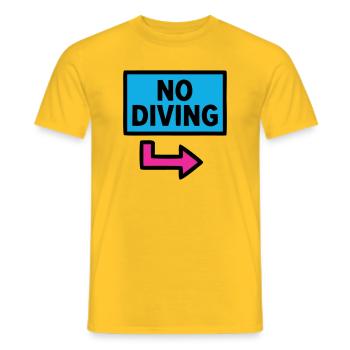 No Diving Schild Pool Retro - Männer T-Shirt - Gelb - Vorne - AI Model Male 178 dark (178cm)
