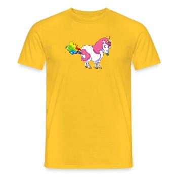 Pupsi Einhorn - Männer T-Shirt - Gelb - Vorne - AI Model Male 178 dark (178cm)