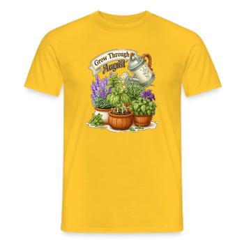 Pflanzen bis August anbauen - Männer T-Shirt - Gelb - Vorne - AI Model Male 178 dark (178cm)