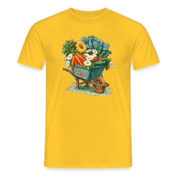 Brouette du Jardin de la Victoire du Potager - T-shirt homme - jaune - Devant - AI Model Male 178 dark (178cm)