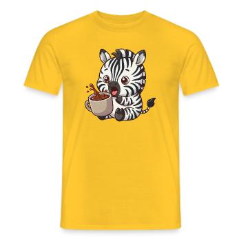 Funny Zebra Coffee Coffee Lover - Men's T-Shirt - yellow - Front - AI Model Male 178 dark (178cm)