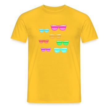 Lunettes de soleil - T-shirt homme - jaune - Devant - AI Model Male 178 dark (178cm)