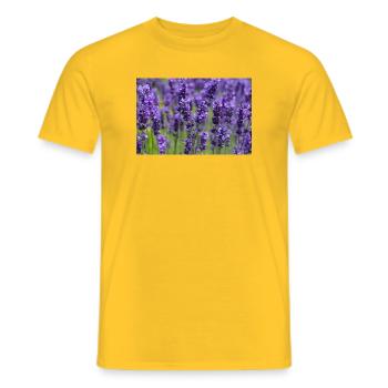 Paysage onirique du champ de lavande - T-shirt homme - jaune - Devant - AI Model Male 178 dark (178cm)
