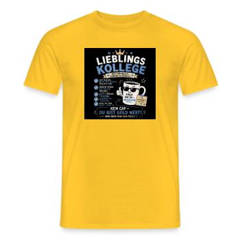 Lieblingskollege Kaffeetassen Motiv - Männer T-Shirt - Gelb - Vorne - AI Model Male 178 dark (178cm)