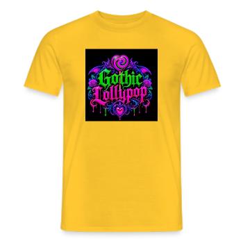 Gothic Halloween Neon Heart - Men's T-Shirt - yellow - Front - AI Model Male 178 dark (178cm)