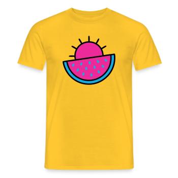 Watermelon Sun 90s Pop Art - Men's T-Shirt - yellow - Front - AI Model Male 178 dark (178cm)