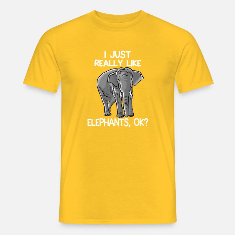 Elefanten-Grafik-Tee - Männer T-Shirt - Gelb