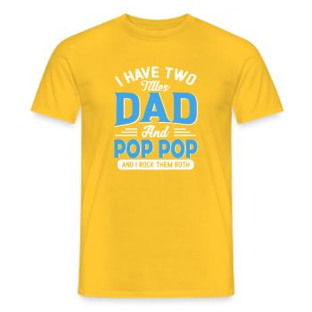 Two Dads and Pop Pop Pride - Men's T-Shirt - yellow - Front - AI Model Male 178 dark (178cm)