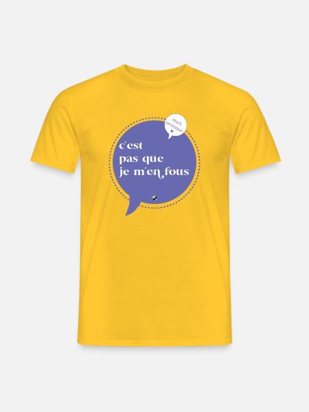 Ein lila Kreis Abbildung mit französischer Spruch - Männer T-Shirt - Gelb