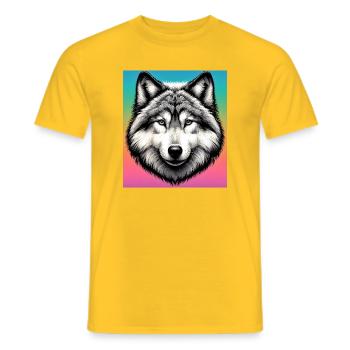 Wolf - Männer T-Shirt - Gelb - Vorne - AI Model Male 178 dark (178cm)