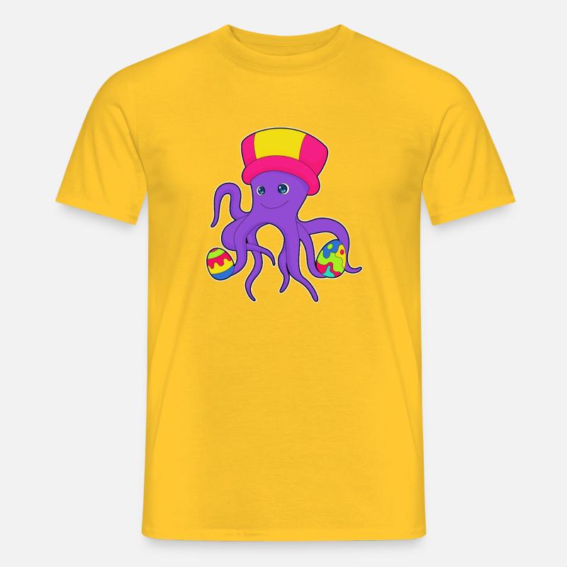 Octopus Easter Easter Eggs - Men’s T-shirt - yellow