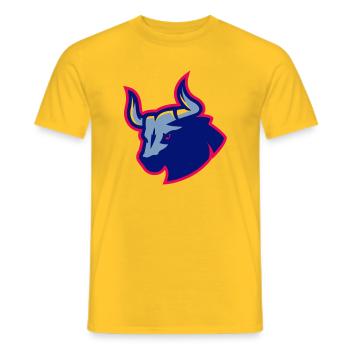 Taurus Blue Neon Outline - Men's T-Shirt - yellow - Front - AI Model Male 178 dark (178cm)