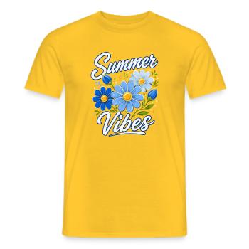 Summer Vibes Bouquet - Men's T-Shirt - yellow - Front - AI Model Male 178 dark (178cm)