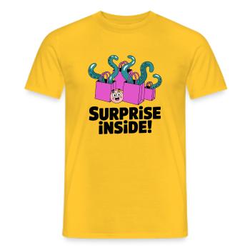 Surprise Inside Octopus Bags - Men's T-Shirt - yellow - Front - AI Model Male 178 dark (178cm)