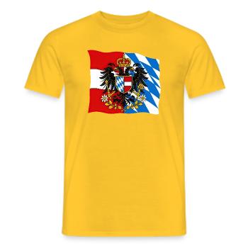 Bavaria Austria Friendship Flag Design - Men's T-Shirt - yellow - Front - AI Model Male 178 dark (178cm)