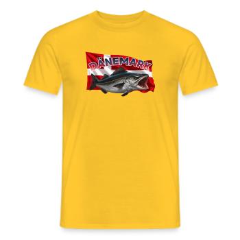 Denmark Charcoal Fishing - Men's T-Shirt - yellow - Front - AI Model Male 178 dark (178cm)