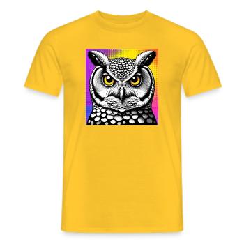 Eule - Männer T-Shirt - Gelb - Vorne - AI Model Male 178 dark (178cm)