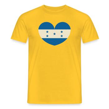 Herzflagge Honduras - Männer T-Shirt - Gelb - Vorne - AI Model Male 178 dark (178cm)