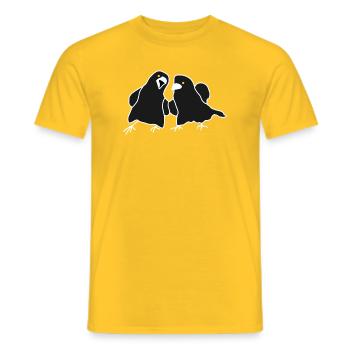 Minimalist Raven Duo - Men's T-Shirt - yellow - Front - AI Model Male 178 dark (178cm)