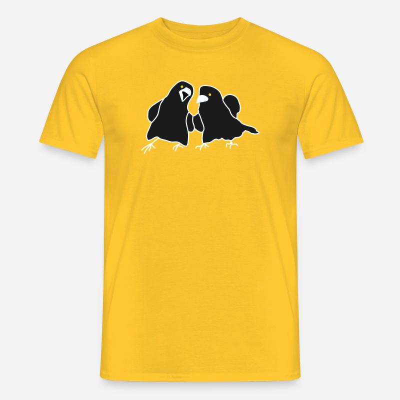 Minimalistisches Raven-Duo - Männer T-Shirt - Gelb