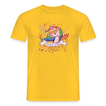 Schulkind Unicorn Regenbogen  - Männer T-Shirt - Gelb - Vorne - AI Model Male 178 dark (178cm)