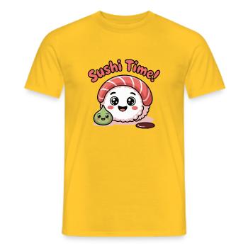 Sushi Time Roll Icon - Men's T-Shirt - yellow - Front - AI Model Male 178 dark (178cm)