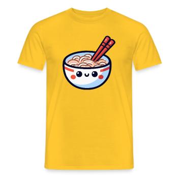 Kawaii Ramen Schüssel Lächeln - Männer T-Shirt - Gelb - Vorne - AI Model Male 178 dark (178cm)