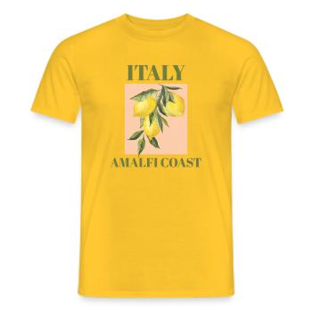Italy Amalfi Coast Vacation Beach Lemons Fashion - Men's T-Shirt - yellow - Front - AI Model Male 178 dark (178cm)