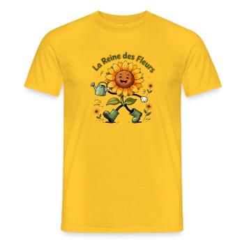 La Reine des Fleurs Jardin Joyeux - T-shirt homme - jaune - Devant - AI Model Male 178 dark (178cm)