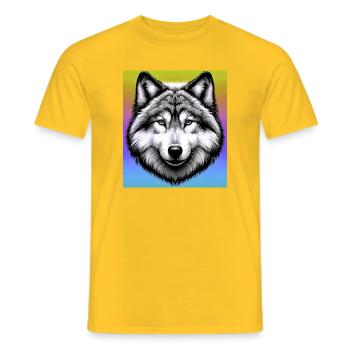 Wolf - Männer T-Shirt - Gelb - Vorne - AI Model Male 178 dark (178cm)