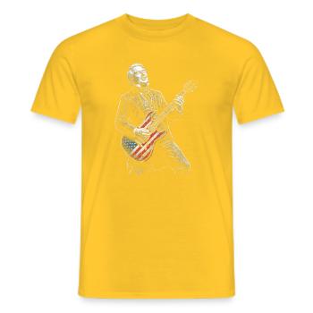 Millard Fillmore American Flag guitare - T-shirt homme - jaune - Devant - AI Model Male 178 dark (178cm)