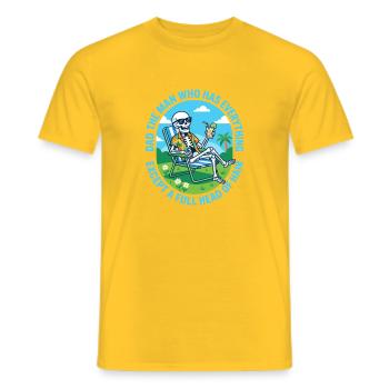 Papa, l’homme qui a tout sauf une tête pleine - T-shirt homme - jaune - Devant - AI Model Male 178 dark (178cm)