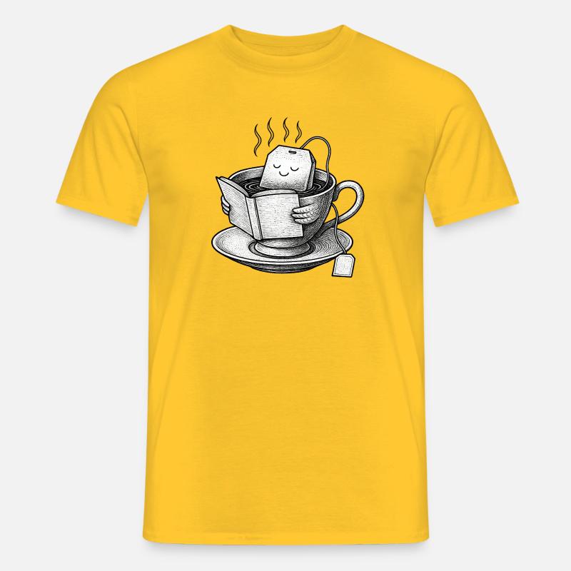 Cozy Tea Cup Reader - Men’s T-shirt - yellow