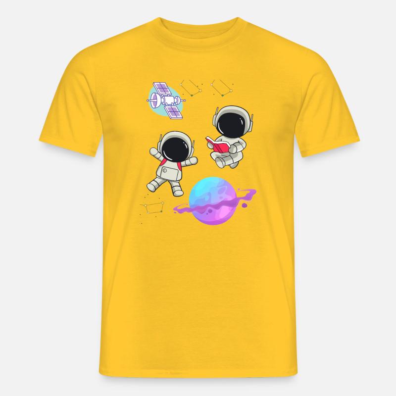 Bunte Astronauten im Orbit - Männer T-Shirt - Gelb