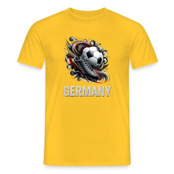 Deutschland Fußball Dynamik - Männer T-Shirt - Gelb - Vorne - AI Model Male 178 dark (178cm)