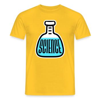 Science Science Statement Nerd Education Saying - Men's T-Shirt - yellow - Front - AI Model Male 178 dark (178cm)