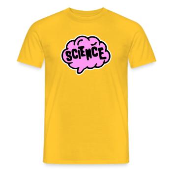 Science Science Statement Nerd Education Saying - Men's T-Shirt - yellow - Front - AI Model Male 178 dark (178cm)