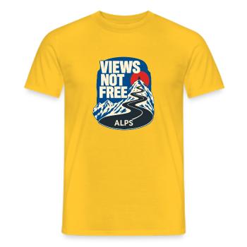 Vues sur le cyclisme sur route des Alpes Pas une escalade gratuite - T-shirt homme - jaune - Devant - AI Model Male 178 dark (178cm)
