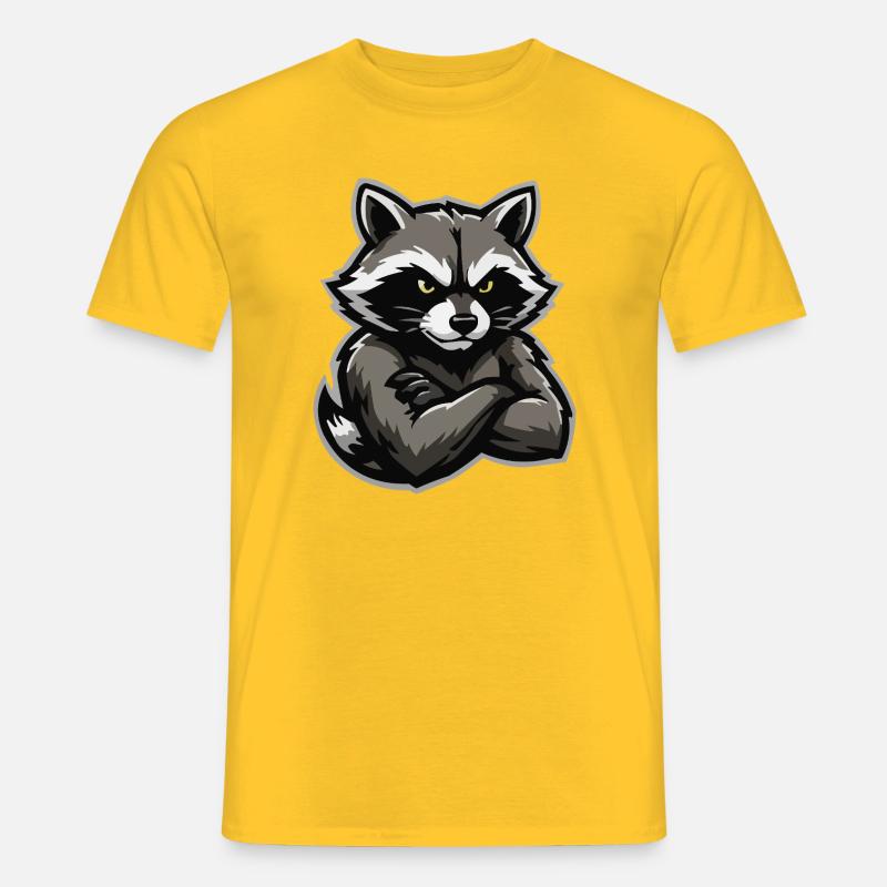 Verschränkter Waschbär-Charme - Männer T-Shirt - Gelb
