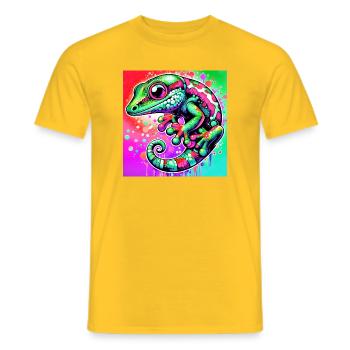 Gecko - Men's T-Shirt - yellow - Front - AI Model Male 178 dark (178cm)