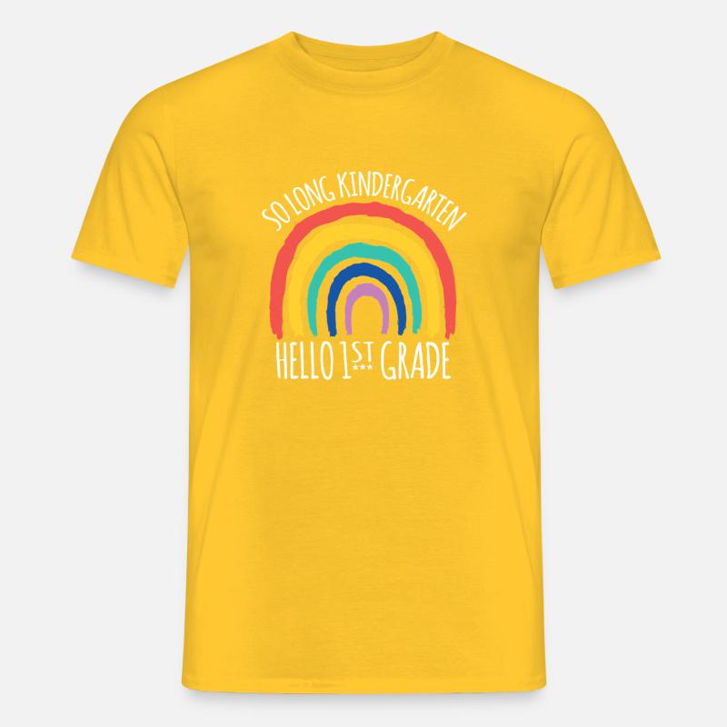 Rainbow Hello 1st Grade Goodbye - Men's T-Shirt - yellow