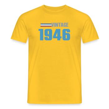 Tee 80 Ans Space Né(e) 1946 - T-shirt homme - jaune - Devant - AI Model Male 178 dark (178cm)