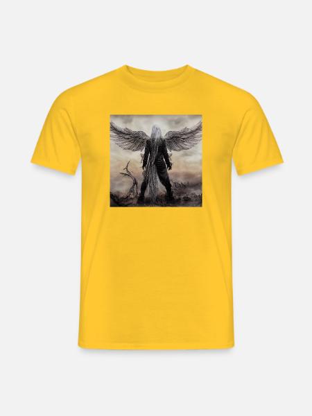 Winged Guardian in the Mist - Men's T-Shirt - yellow