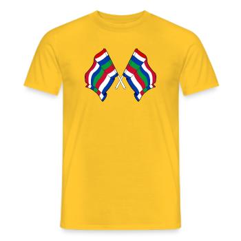 Gekreuzte Schier-Flaggen – Island Pride - Männer T-Shirt - Gelb - Vorne - AI Model Male 178 dark (178cm)