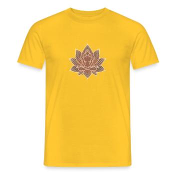 Zen-Lotus Meditationsblüte - Männer T-Shirt - Gelb - Vorne - AI Model Male 178 dark (178cm)