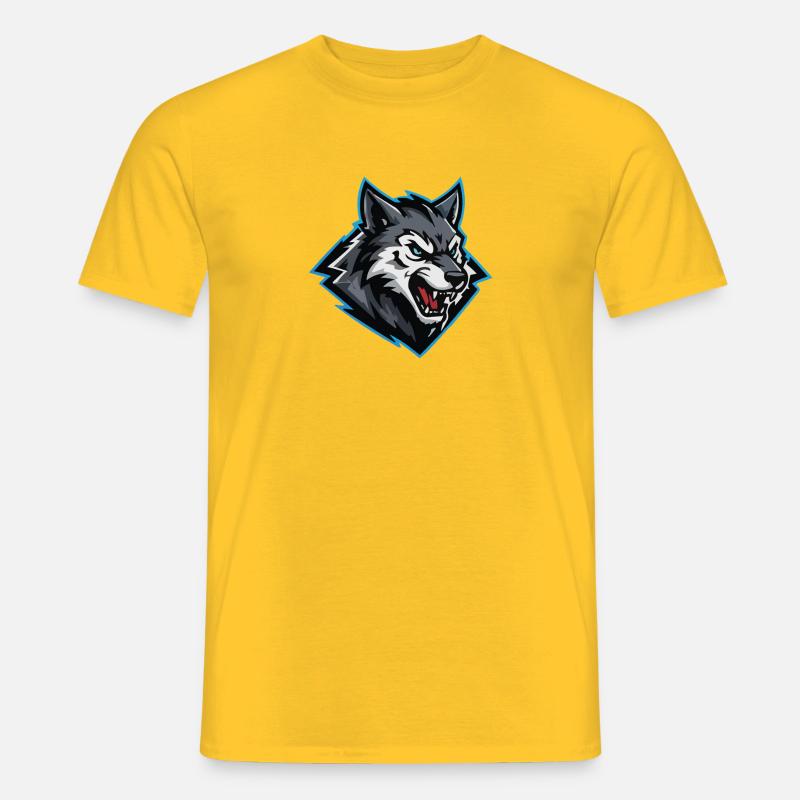 Wolfsangriff Logo - Männer T-Shirt - Gelb